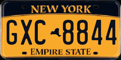 NY license plate GXC8844