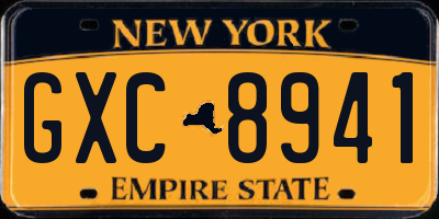 NY license plate GXC8941