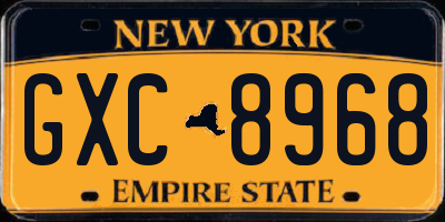 NY license plate GXC8968