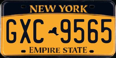NY license plate GXC9565