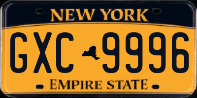 NY license plate GXC9996