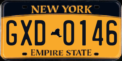 NY license plate GXD0146
