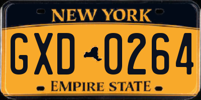NY license plate GXD0264