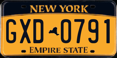 NY license plate GXD0791