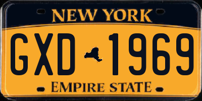 NY license plate GXD1969