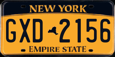 NY license plate GXD2156