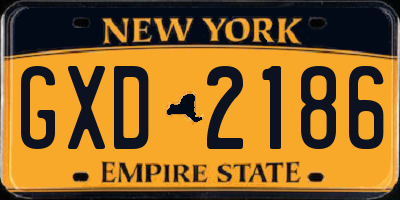 NY license plate GXD2186