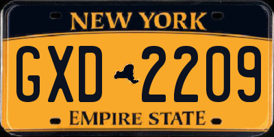 NY license plate GXD2209