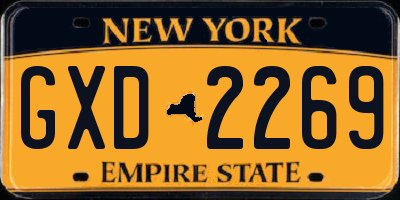 NY license plate GXD2269