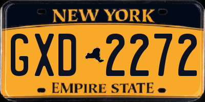 NY license plate GXD2272
