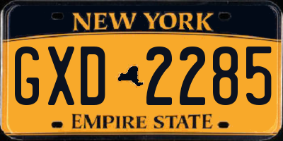 NY license plate GXD2285