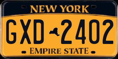 NY license plate GXD2402