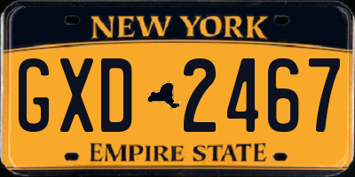 NY license plate GXD2467