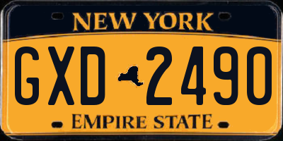 NY license plate GXD2490
