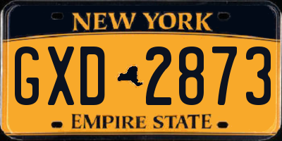 NY license plate GXD2873