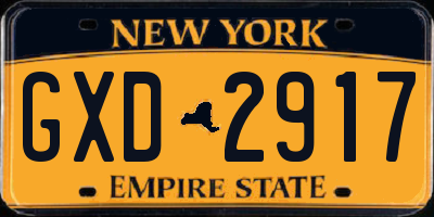 NY license plate GXD2917