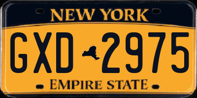 NY license plate GXD2975