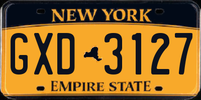 NY license plate GXD3127