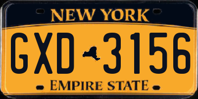NY license plate GXD3156