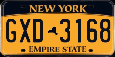 NY license plate GXD3168