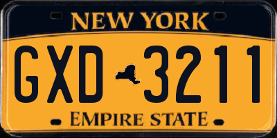 NY license plate GXD3211