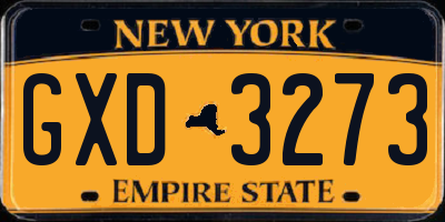 NY license plate GXD3273