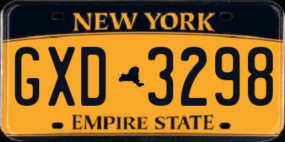NY license plate GXD3298