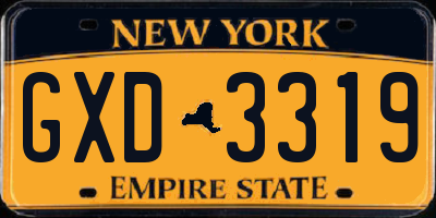 NY license plate GXD3319