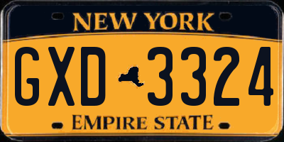 NY license plate GXD3324