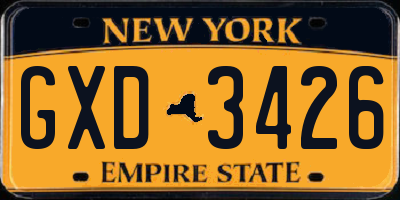 NY license plate GXD3426