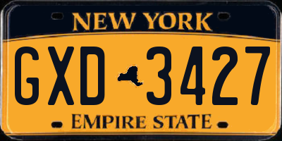 NY license plate GXD3427