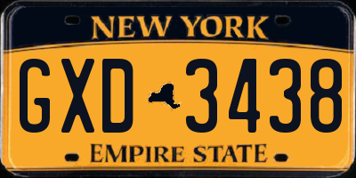 NY license plate GXD3438