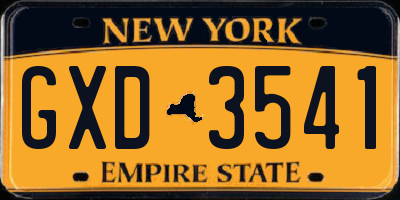 NY license plate GXD3541
