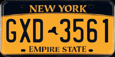 NY license plate GXD3561