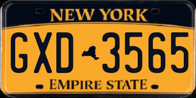 NY license plate GXD3565