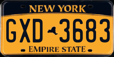 NY license plate GXD3683