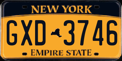 NY license plate GXD3746