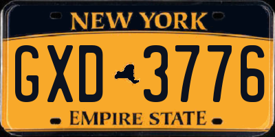 NY license plate GXD3776