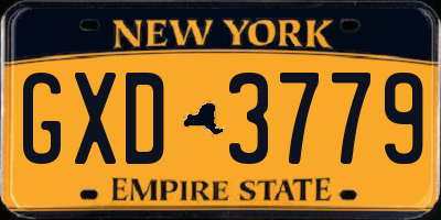 NY license plate GXD3779