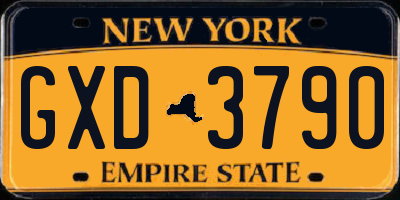 NY license plate GXD3790