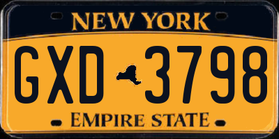 NY license plate GXD3798