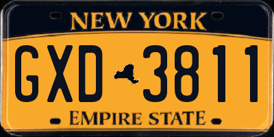 NY license plate GXD3811