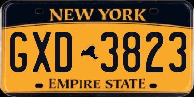 NY license plate GXD3823