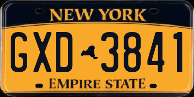 NY license plate GXD3841