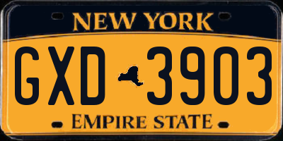 NY license plate GXD3903