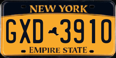 NY license plate GXD3910