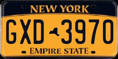 NY license plate GXD3970