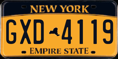 NY license plate GXD4119