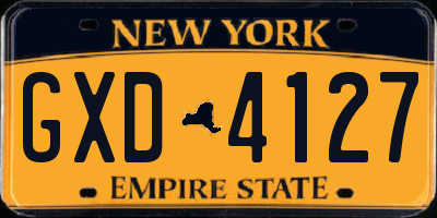 NY license plate GXD4127