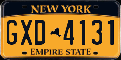 NY license plate GXD4131